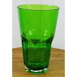 Vintage Emerald Green Drinking Glass Flash Color St Patrick’s Day  6.5” Tall
